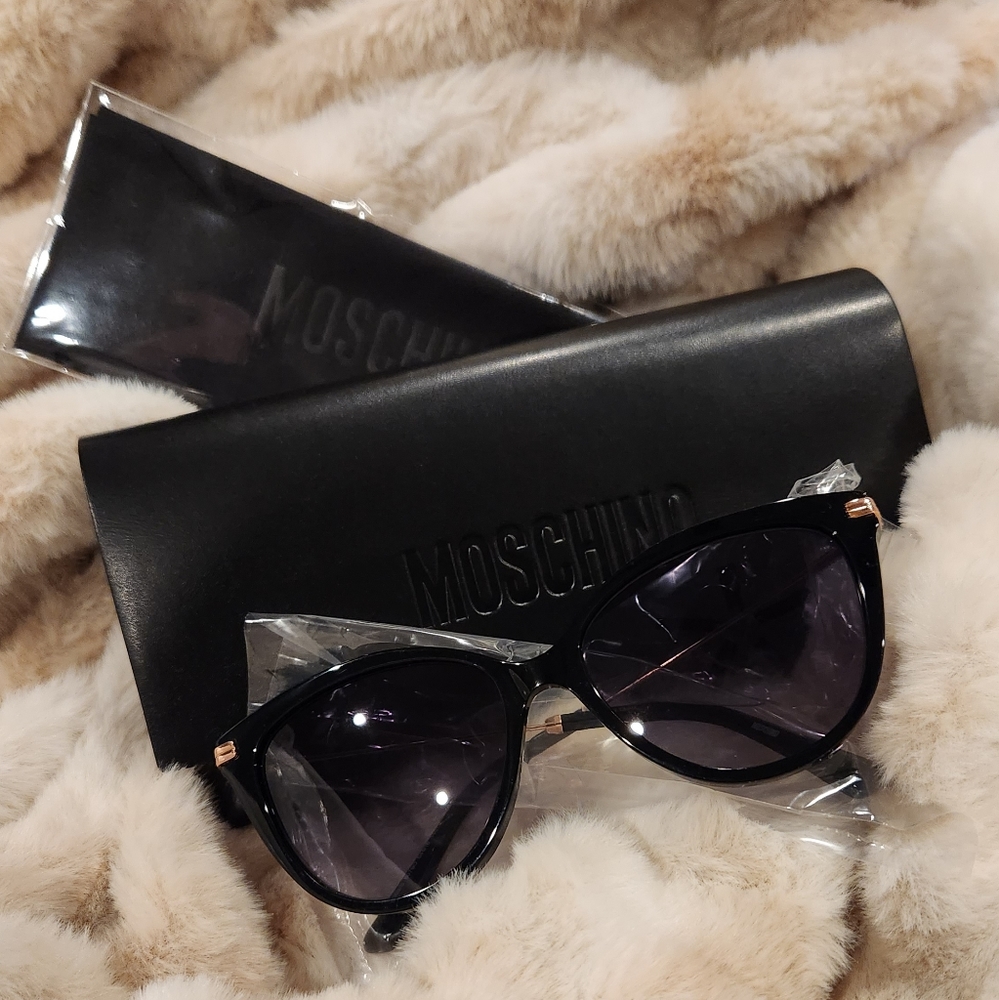 MOSCHINO- MOS069/S SUNGLASSES BLACK / GREY WOMEN'S - Picture 9 of 9